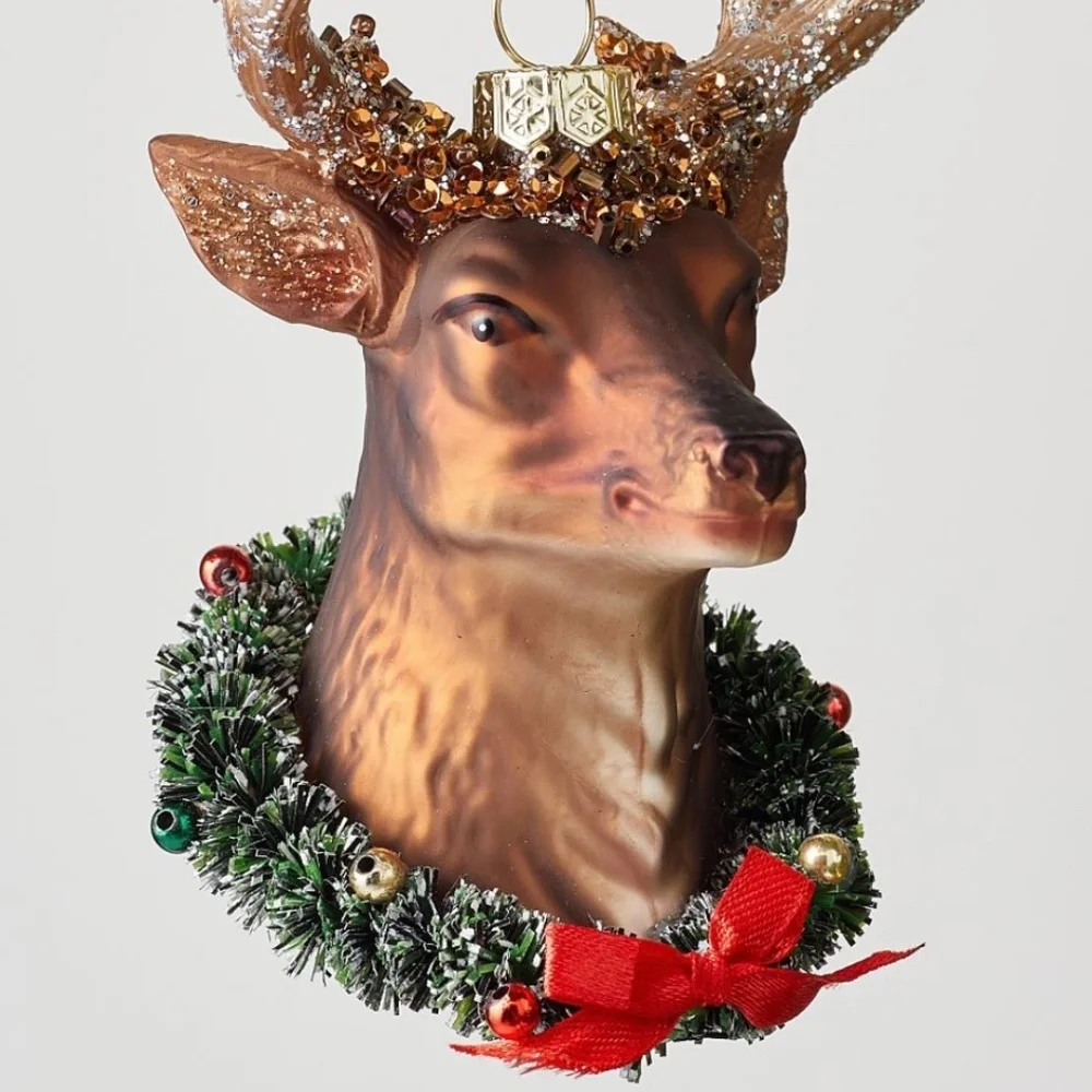 Pottery Barn Buck Wreath Ornament - New